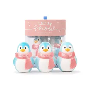 Let it Snow Bath Fizzer (Penguin) Peppermint 3 x 100g Set - image 2