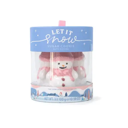 Let it Snow Bath Fizzer (Snowman) Sugar Cookie 3 x 100g Set - image 1