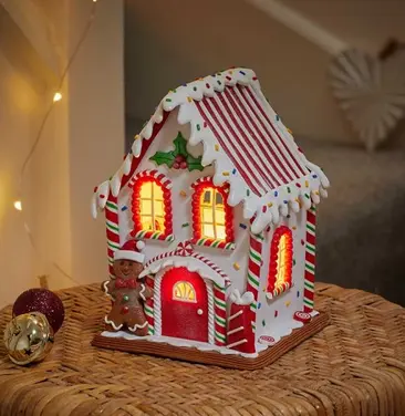 Light Up Gingerbread Candy Cabin – 20cm - image 2