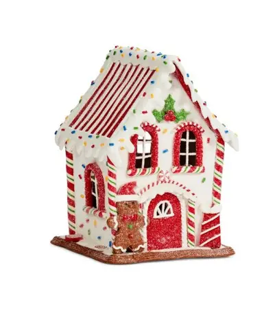 Light Up Gingerbread Candy Cabin – 20cm - image 1