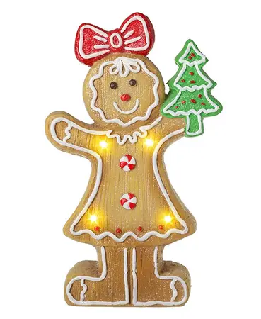 Light Up Gingerbread Girl Christmas Decoration – 39cm