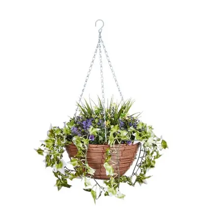 Lilac Bloom Artificial Hanging Basket 30cm - image 2