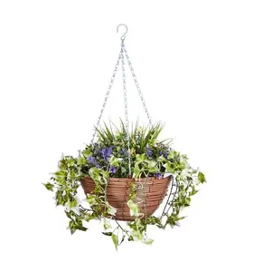 Lilac Bloom Artificial Hanging Basket 30cm - image 2