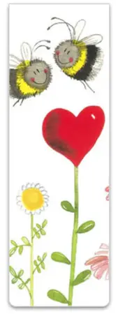 Love Heart Bees Bookmark by Alex Clark
