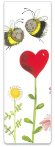 Love Heart Bees Bookmark by Alex Clark