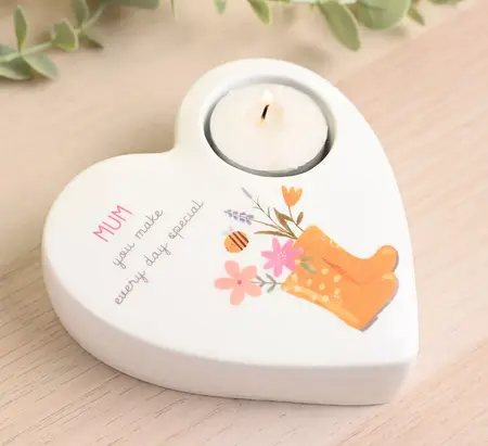 Love Life Ceramic Tea Light Candle Holder - Mum - image 2