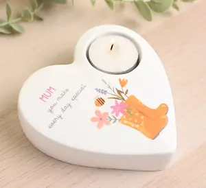 Love Life Ceramic Tea Light Candle Holder - Mum - image 2