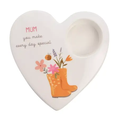 Love Life Ceramic Tea Light Candle Holder - Mum - image 1
