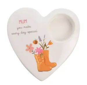 Love Life Ceramic Tea Light Candle Holder - Mum - image 1