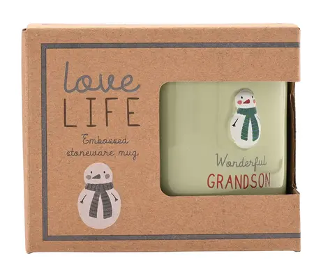 Love Life Christmas Embossed Mug - Grandson - image 2