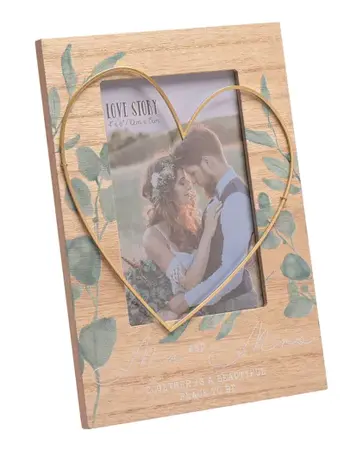 Love Story 'Mr & Mrs' Frame with Wire Heart - 4" x 6" - image 1