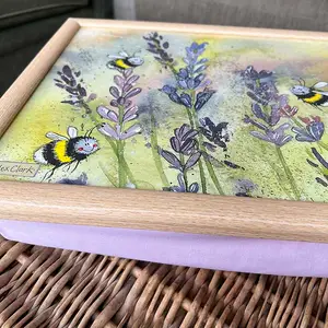 Lp12 Lavender Bees Lap Tray - image 2
