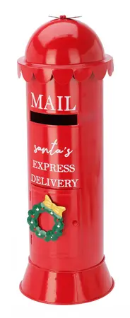 MAILBOX ROUND 19X53CM RED