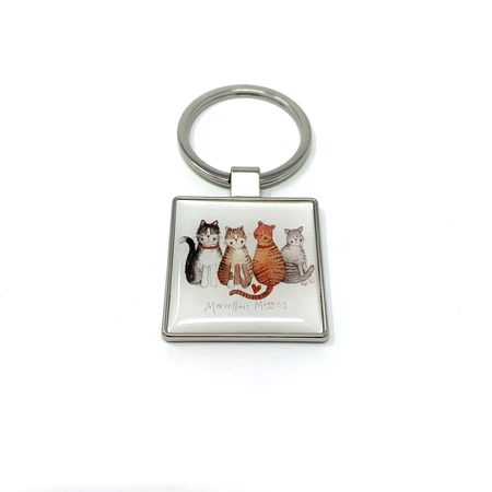 Marvellous Moggies Key Ring by Alex Clark
