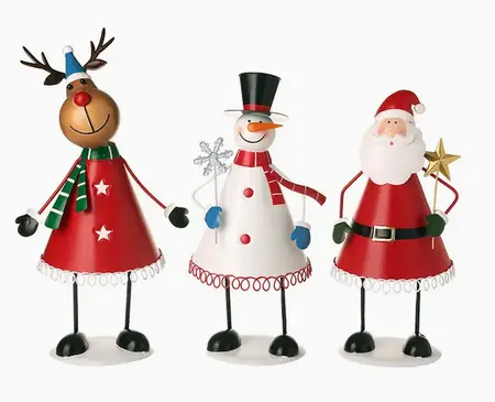 METAL DEER SNOWMAN & SANTA MIX