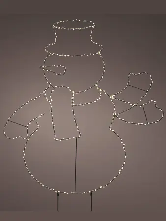 Micro LED Stake Light gb Iron Waving Snowman Steady Outdoor
