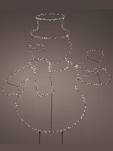 Micro LED Stake Light gb Iron Waving Snowman Steady Outdoor