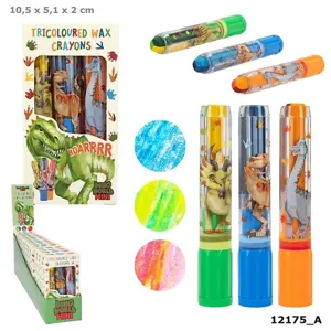 Mini Dino Tricolour Crayon Set