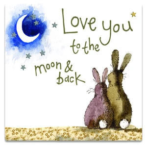 Moon And Back Fridge Magnet by Alex Clark