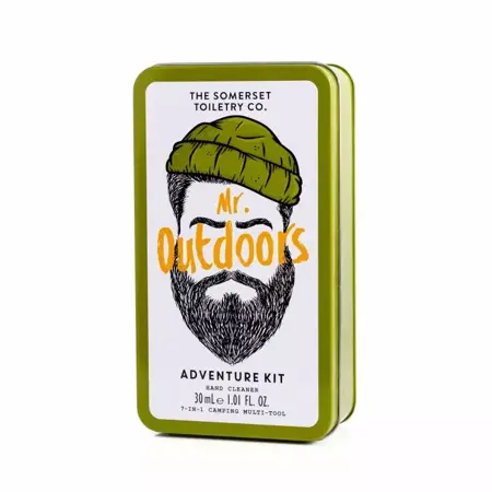 Mr. Outdoors Gentlemans Tin 30ml Hand Cleanser Wooden Multi Tool Pocket Knife