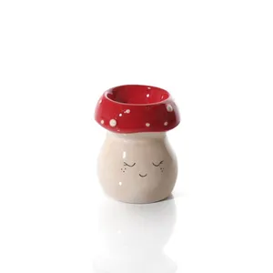 Mushroom Ceramic Wax Melt Burner With Smiley Face - image 1