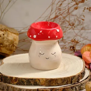 Mushroom Ceramic Wax Melt Burner With Smiley Face - image 3
