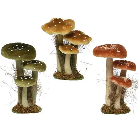 Mushroom Polyester Velvet Grass 3 Assorted Colours