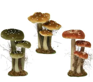 Mushroom Polyester Velvet Grass 3 Assorted Colours