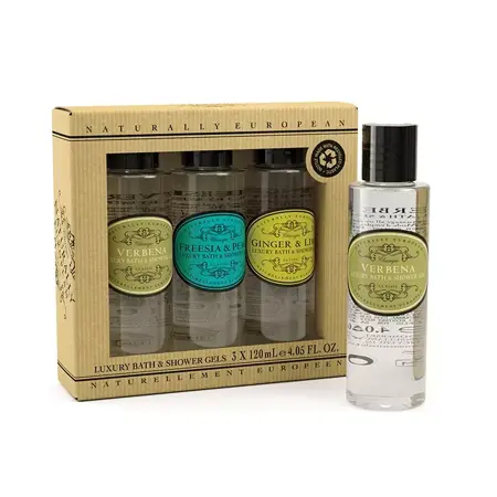 NE 3 X 120ml Shower Gel Verbena Ginger & Lime Freesia Pear