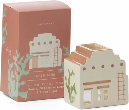 No. 03 Santa Fe Adobe Style Incense & Tea Light Holder (1 Tea Light & 20 Incense Cones) - image 1