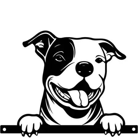 No.PF1010 Metal Staffie Peeking Dog Silhouette