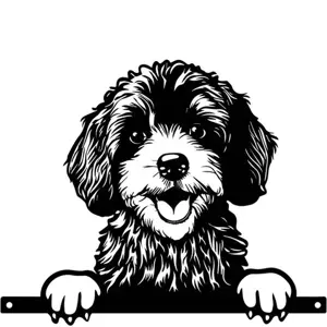 No.PF1011 Metal Cockapoo Peeking Dog Silhouette - image 1