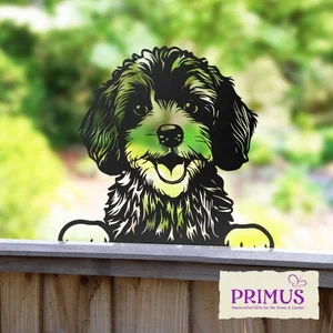 No.PF1011 Metal Cockapoo Peeking Dog Silhouette - image 2