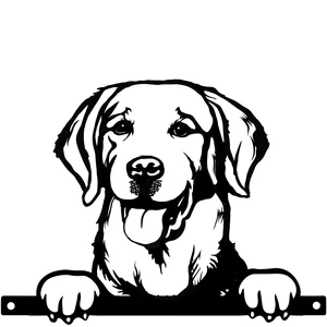 No.PF1013 Metal Labrador Retriever Peeking Dog Silhouette - image 1