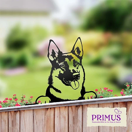 No.PF1015 Metal German Shepherd Peeking Dog Silhouette - image 2