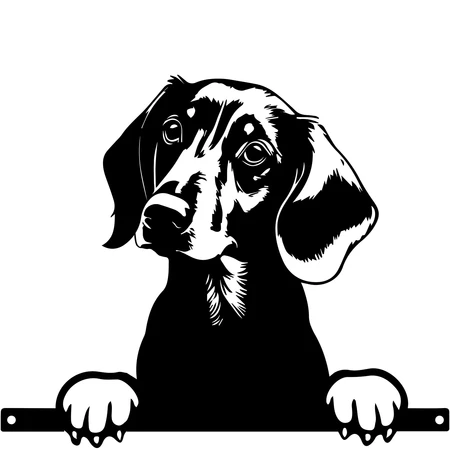 No.PF1016 Metal Dachshund Peeking Dog Silhouette - image 1