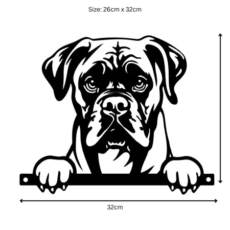 No.PF1018 Metal Boxer Peeking Dog Sihouette - image 2