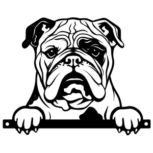 No.PF1020 Metal Bulldog Peeking Dog Silhouette - image 1