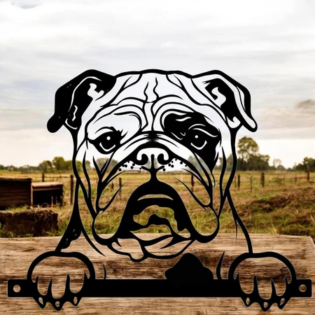 No.PF1020 Metal Bulldog Peeking Dog Silhouette - image 2