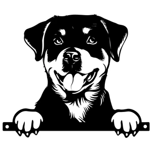 No.PF1021 Metal Rottweiler Peeking Dog Silhouette - image 1