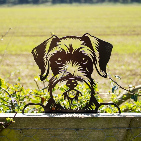 No.PF1024 Metal Schnauzer Peeking Dog Silhouette - image 2