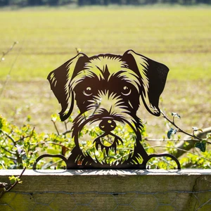 No.PF1024 Metal Schnauzer Peeking Dog Silhouette - image 2