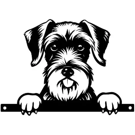 No.PF1024 Metal Schnauzer Peeking Dog Silhouette - image 1