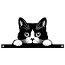 No.PF1035 Metal Cat Peeking Silhouette - image 1