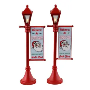 NORTH POLE LAMPPOST, SET OF 2, Battery Operated (4.5V)