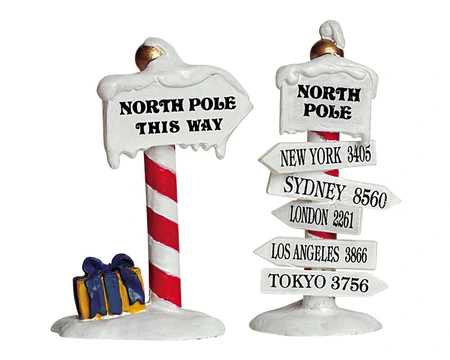 NORTH POLE SIGNS, SET OF 2