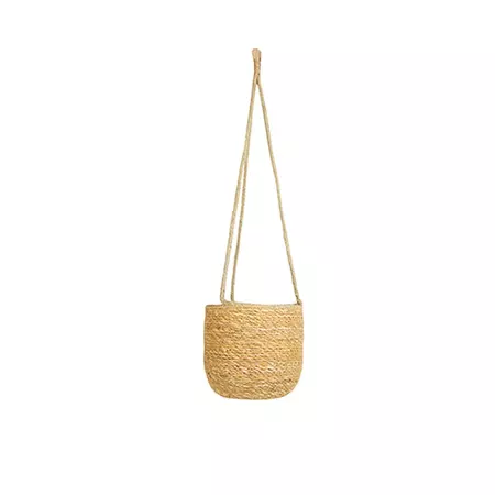 Odda Hanging Natural Woven Lined Planter H17Cm D19Cm