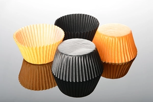 Orange/Black Vogue muffin cases - extra thick quality