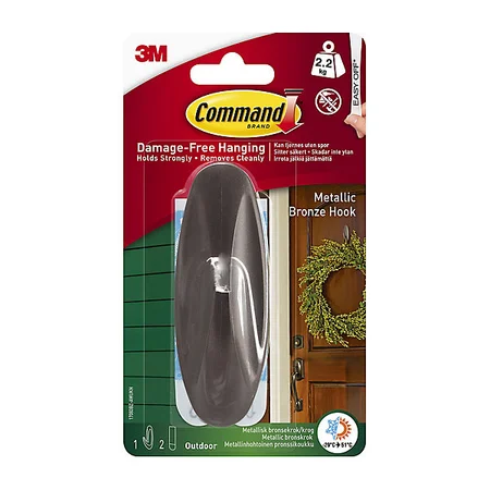 Outdoor Designer Hook - Bronze (1 Hook, 2 Strips/Pk) - image 1
