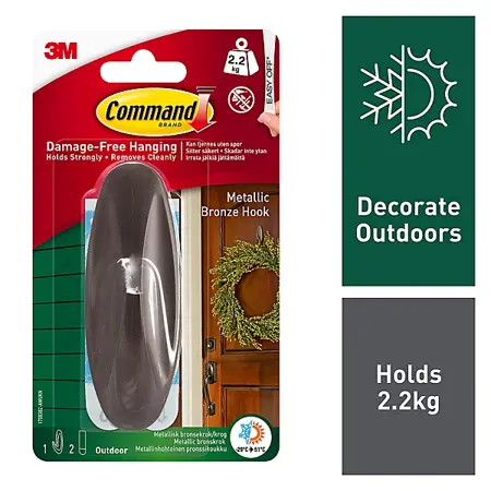 Outdoor Designer Hook - Bronze (1 Hook, 2 Strips/Pk) - image 2